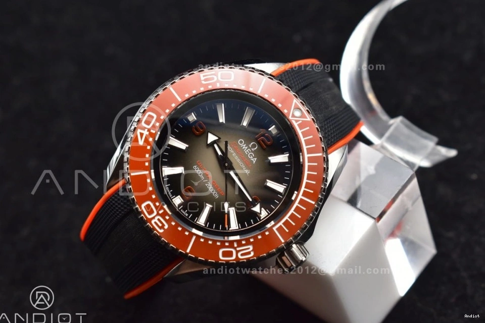 Bezel 6000M Seamaster 1:1 Strap Best Deep Rubber Gray Ultra Ceramic Black A2824 on Orange Edition Dial SS TF 1228